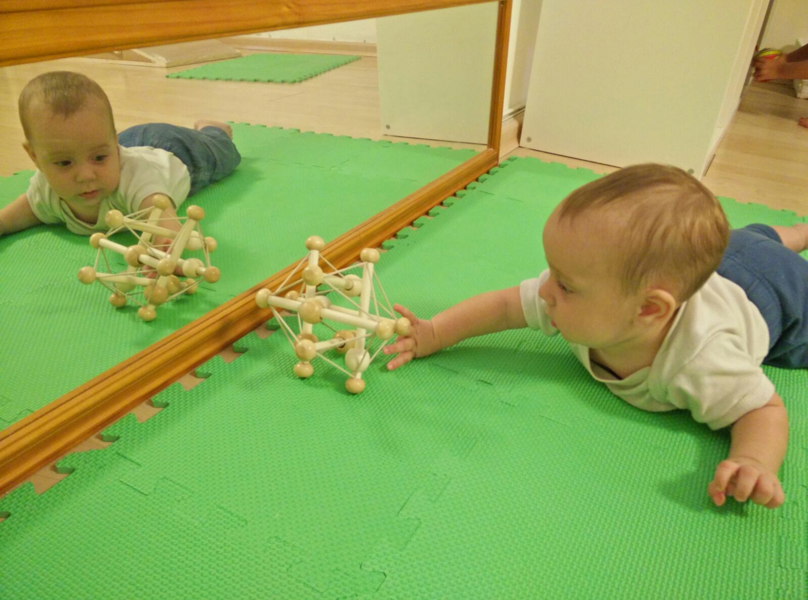 exercise room baby playing